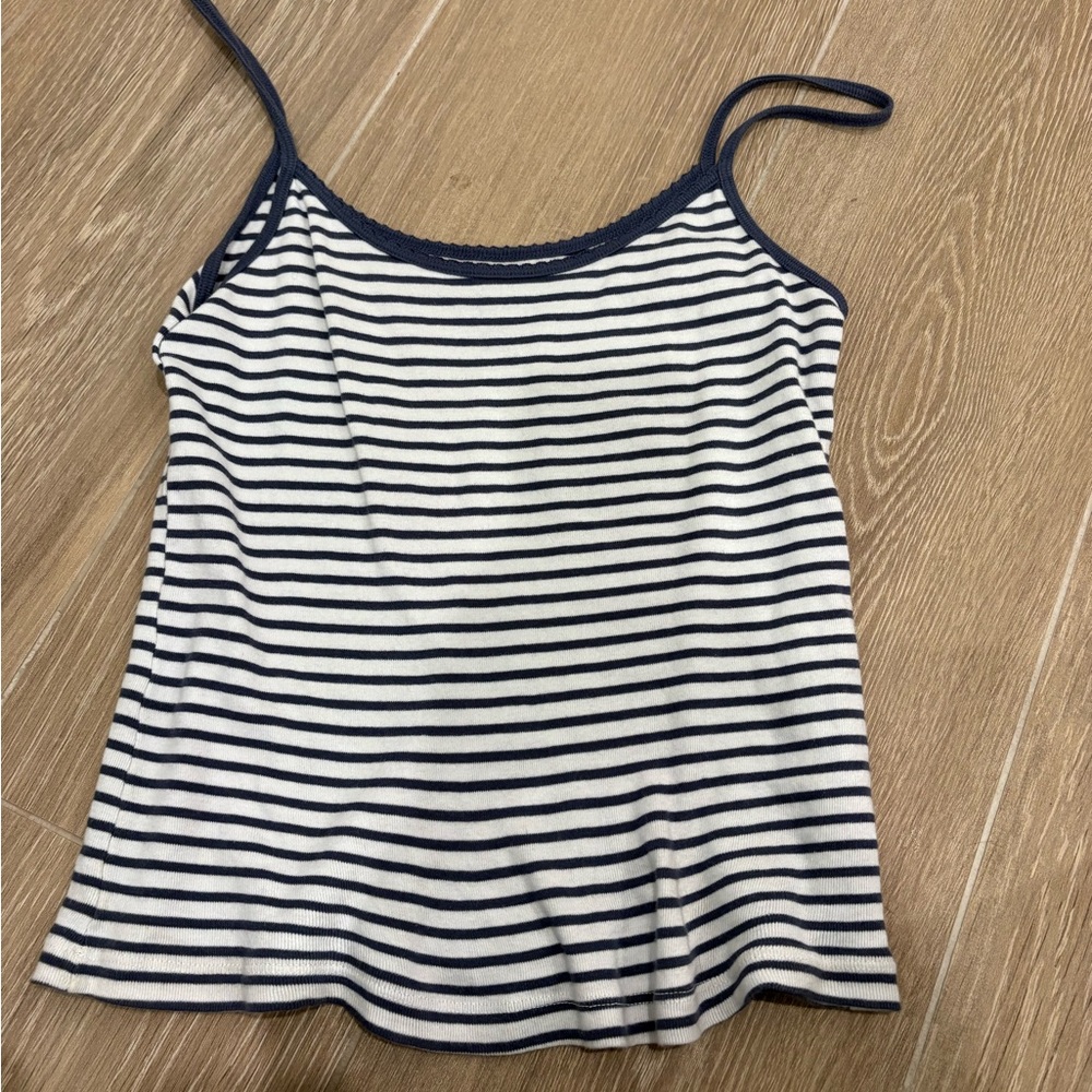 Brandy Melville Navy and White Striped Cami